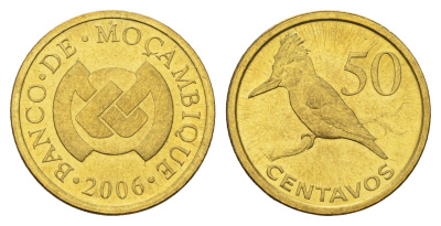 Мозамбик 50 сентаво 2006 KM 136 сталь плакированная латунью UNC 216-217
