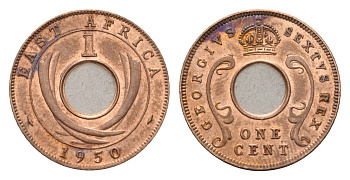 Британская Восточная Африка 1 цент 1950 Георг VI (1936-1952) KM 32 бронза aUNC 54-922