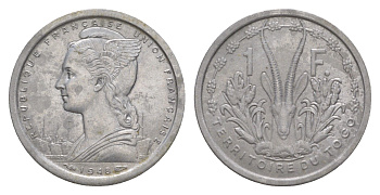 Того 1 франк 1948 KM 4 алюминий 1522-311