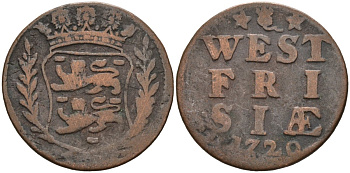 Западная Фризия (West Frisia), Нидерланды 1 дуит 1720 KM 100 медь 4577-223