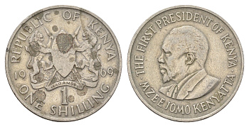 Кения 1 шиллинг 1969 Джомо Кениата KM 14 медно-никель 4675-521