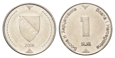 Босния и Герцеговина 1 марка 2006 KM 118 сталь плакированная никелем 4556-816