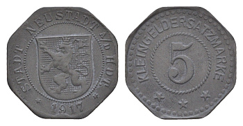 Нойштадт 5 пфеннигов 1917 Funck 374.1, Men18 23348.1 цинк 4639-141