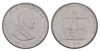 Ватикан 50 лир 1987 KM 201 нержавеющая сталь UNC 4633-1222