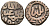 Индия 2 гани 1266-1287 AD Делийский Султанат, Ghiyath al-Din Balban биллон 192-731