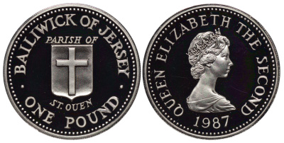 Джерси 1 фунт 1987 приход Сент-Уэн, тираж 2500 экземпляров KM 72a серебро PROOF 272-731