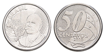 Бразилия 50 сентаво 2010 KM 651a нержавеющая сталь 4642-1151