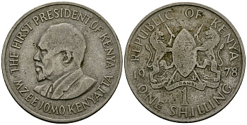 Кения 1 шиллинг 1978 Джомо Кениата KM 14 медно-никель 4120-942