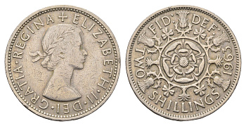 Великобритания 2 шиллинга (флорин) 1963 Елизавета II (1952-2022) KM 906, Spink 4146 медно-никель 4699-545
