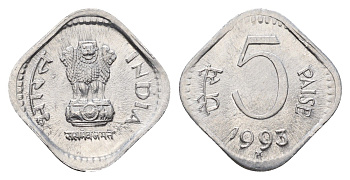 Индия 5 пайс 1993 KM 23 алюминий UNC 4697-821