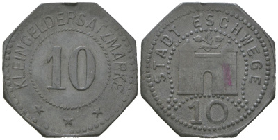 Эшвеге (Пруссия, Гессен-Нассау) 10 пфеннингов ND Funck 121.2, Men18 8712.2 цинк 4169-1117