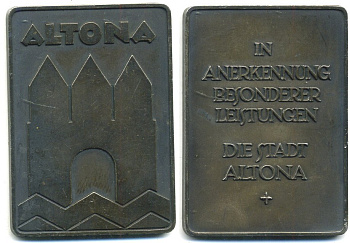 ГЕРМАНИЯ ПЛАКЕТКА XX ВЕК KARLSRUHE, 67*80 мм, 110,5 гр UNC 1079-4-32