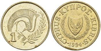 Кипр 1 цент 1994 KM 53.3 никель латунь 4174-1154