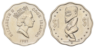 Острова Кука 1 доллар 1987 KM 37 медно-никель UNC 4127-1942