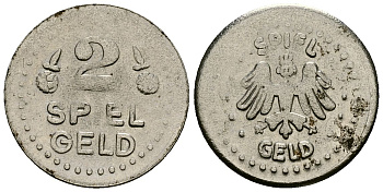Германия 2 пфеннига ND Жетоны Spielgeld сталь 4173-952