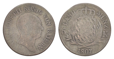 Бавария 6 крейцеров 1807 Максимилиан I (1806-1825) KM 686 серебро 4649-446