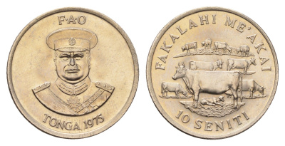 Тонга 10 сенити 1975 ФАО KM 45 медно-никель UNC 91-855