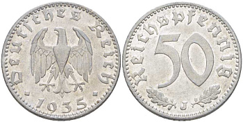 Германия 50 рейхспфеннигов 1935 J KM 87, J. 368 алюминий 210-515