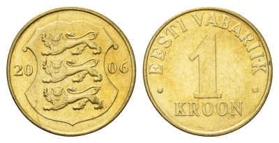 Эстония 1 крона 2006 KM 35 латунь UNC 4703-513