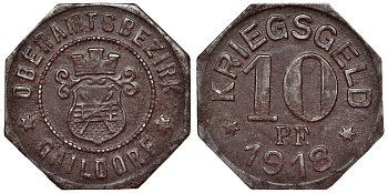 Германия, Гайльдорф 10 пфеннигов 1918 Баден-Вюртемберг, нотгельд Funck 149.2 железо 4119-1251