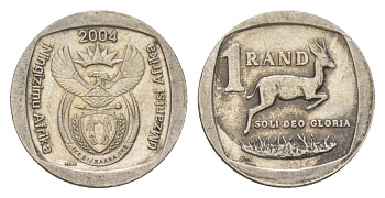 ЮАР 1 ранд 2004 KM 333 медь плакированная никелем 4627-421