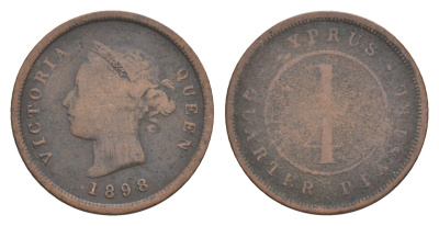 Кипр 1/4 пиастра 1898 Виктория (1837-1901) KM 1.1 бронза 4127-1041