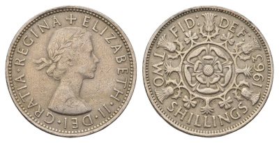 Великобритания 2 шиллинга (флорин) 1963 Елизавета II (1952-2022) KM 906, Spink 4146 медно-никель 4692-415