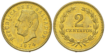 Сальвадор 2 сентаво 1974 KM 147 никель латунь aUNC 4588-243
