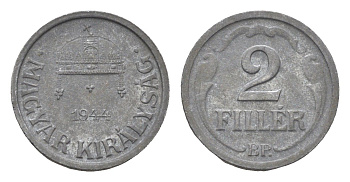 Венгрия 2 филлера 1944 BP KM 519 цинк 4664-869