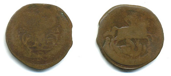 РОССИЯ 1 КОПЕЙКА 1761 медь 61-923