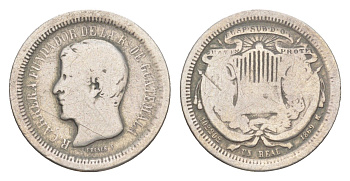 Гватемала 1 реал 1869 редкий год KM 145 серебро 441-133