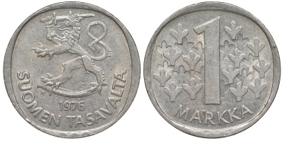 Финляндия 1 марка 1976 KM 49a медно-никель 4176-136