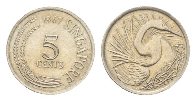 Сингапур 5 центов 1967 KM 2 медно-никель UNC 4705-521