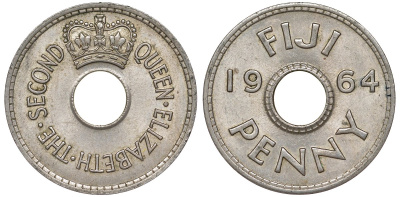 Фиджи 1 пенни 1964 Елизавета II (1952- ) KM 21 медно-никель 51-2445