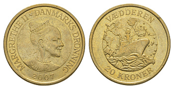 Дания 20 крон 2007 Корабли - Ледокол KM 921 алюминиевая бронза 4650-237