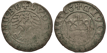 Силезия, Свидница 1/2 гроша 1526 Людвиг II (1516 - 1526). вес 0,96 гр. Kopicki 8721 Friedensburg 721 серебро 1516-712