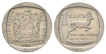ЮАР 1 ранд 1995 KM 138 медь плакированная никелем 4627-321