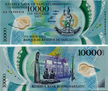 Вануату 10000 вату 2010 серия АА Pick 13 пластик UNC (пресс) 451-95-1