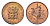 ЮАР 1/2 цента 1970 два капских воробья на ветке KM 81 бронза UNC 187-537