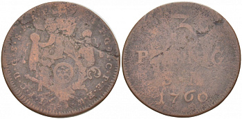 Майнц 3 пфеннига 1760 SM KM 331, Walther 565 медь 77-131