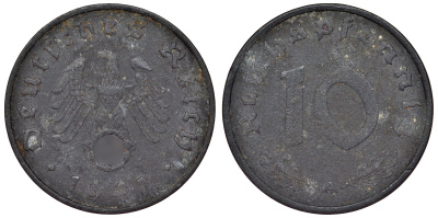 Германия 10 рейхспфеннигов 1941 A KM 101, J. 371 цинк 4121-1026