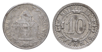 Менден 10 пфеннигов 1920 Funck 328.11, Men18 20806.11 железо 4659-361