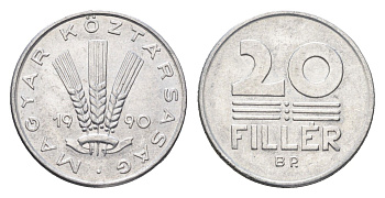 Венгрия 20 филлеров 1990 BP KM 676 алюминий UNC 4668-169