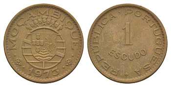 Мозамбик 1 эскудо 1973 KM 82 бронза 4646-642