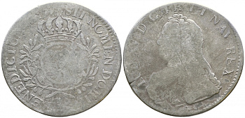 Франция 1 экю 17?? Людовик XV (1715-1774) KM 486.? серебро 413-3035