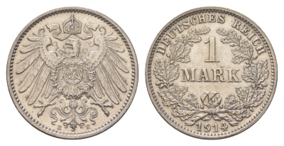 Германия 1 марка 1914 E, Вильгельм II (1888-1918) KM 14, J. 17 серебро aUNC 4626-237