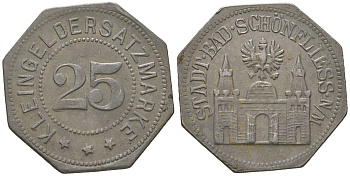 Шёнфлисс 25 пфеннингов ND Funck 483.2, Men18 28619.2 цинк 1515-224