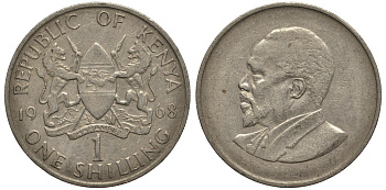 Кения 1 шиллинг 1966 Джомо Кениата KM 5 медно-никель F 4185-613