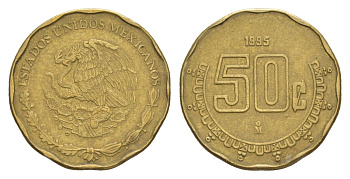 Мексика 50 сентаво 1995 KM 549 алюминиевая бронза 4644-659