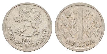 Финляндия 1 марка 1970 KM 49a медно-никель 4648-532